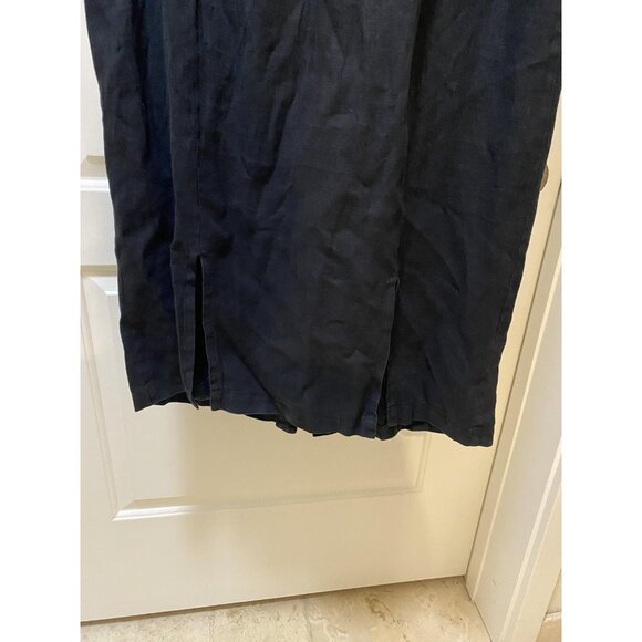 Kiko Dress Womens Small Black Button Front Sleeveless Maxi Textured Linen Blend - Picture 5 of 5